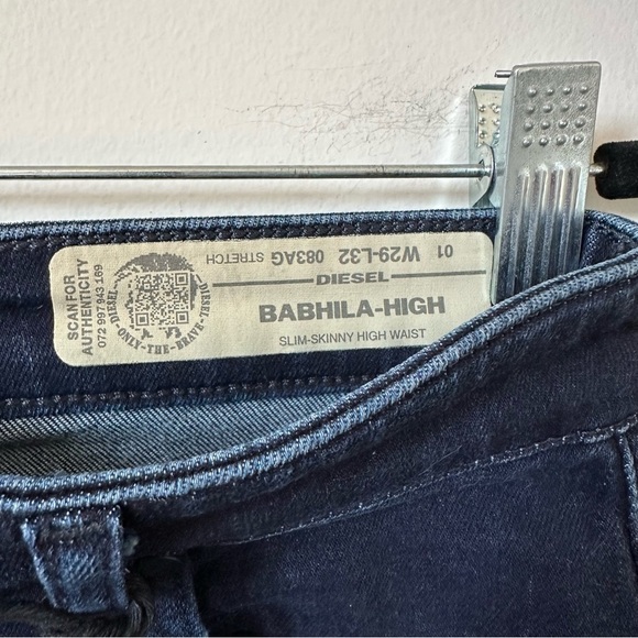 NWT Diesel Babhila-High Slim Skinny High Waist Jeans Size 29 - Picture 7 of 11